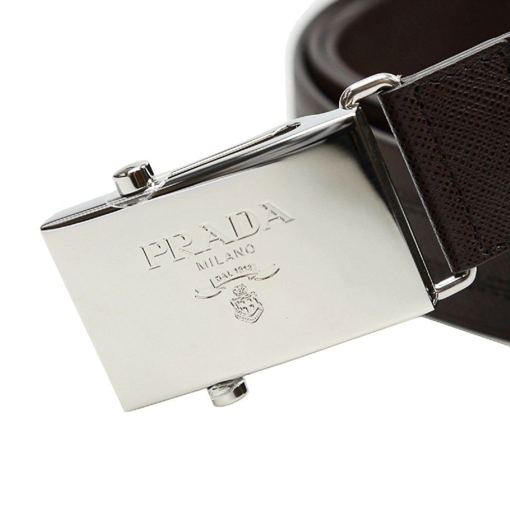 Prada Saffiano 1 Black Leather Belt 2CM009 Size: 95/38 at_Queen_Bee_of_Beverly_Hills