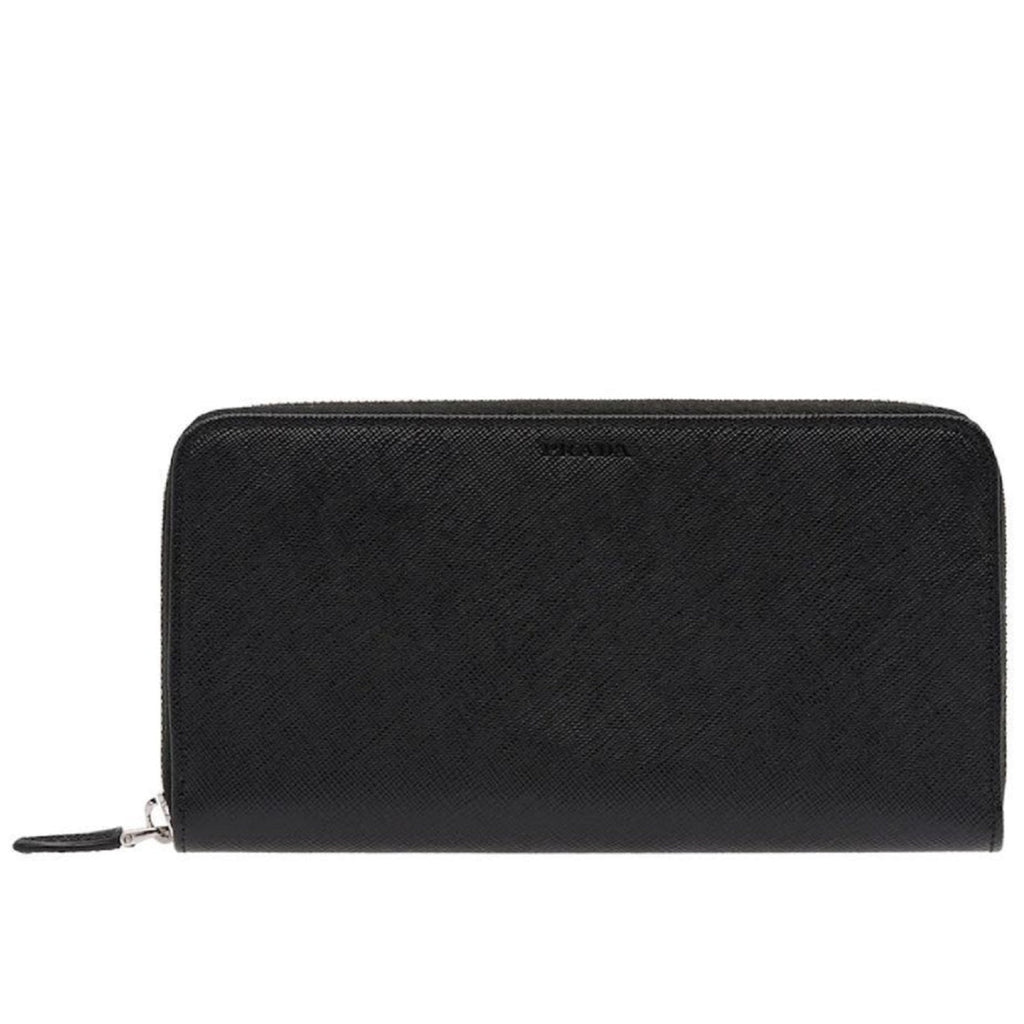 Prada Saffiano Leather Zip Around Wallet