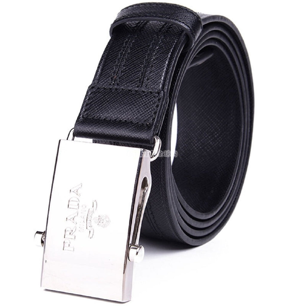 Prada Saffiano  Black Leather Belt 2CM009 Size: 105/42 at_Queen_Bee_of_Beverly_Hills