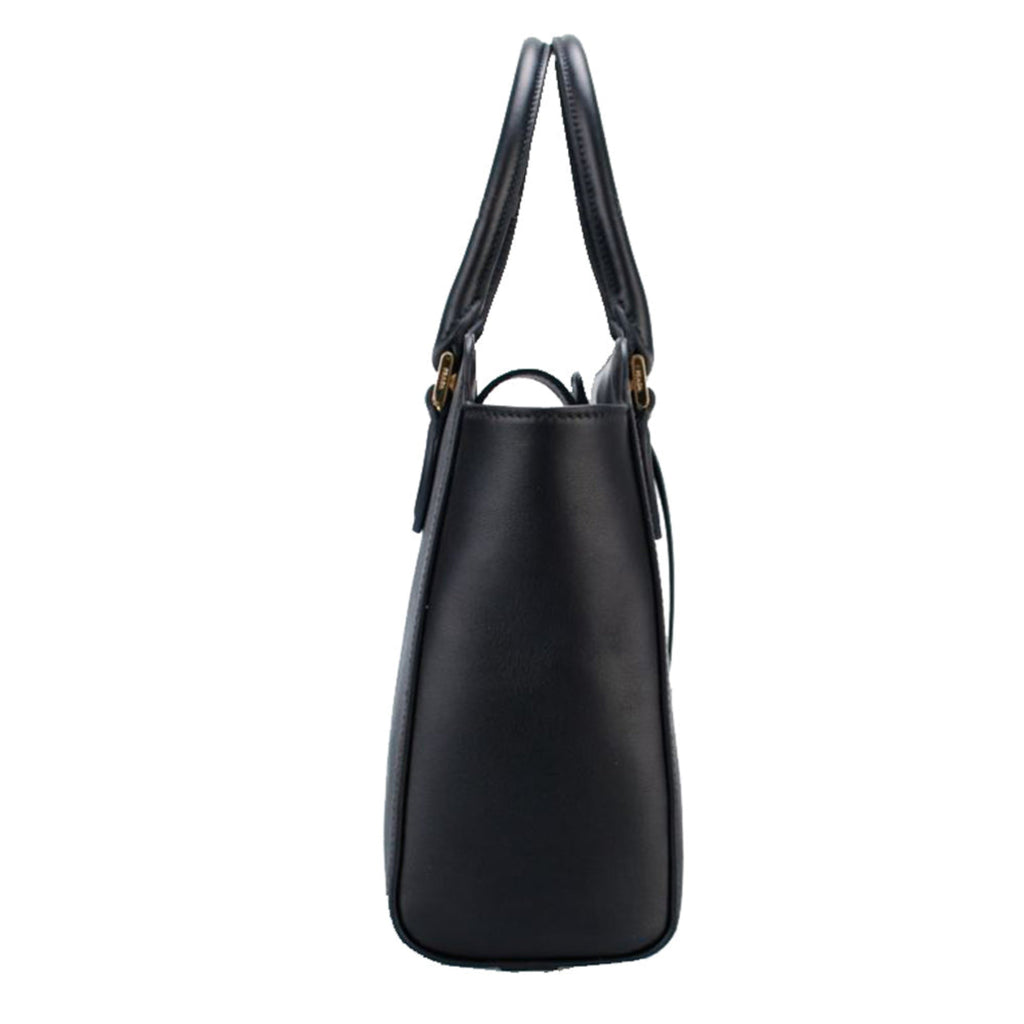 Prada Saffiano Borsa Black Leather Shoulder Tote Handbag – Queen