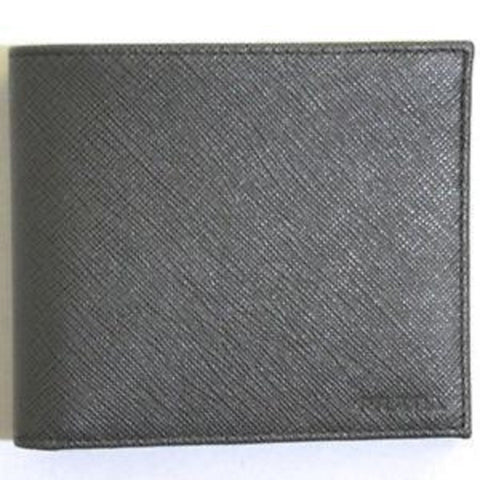 Prada Saffiano Gray Leather Men's Billfold Bi fold Wallet 2MO513 at_Queen_Bee_of_Beverly_Hills