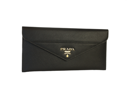 Prada Saffiano Leather Envelope Document Holder black Pouch 1MF006 at_Queen_Bee_of_Beverly_Hills