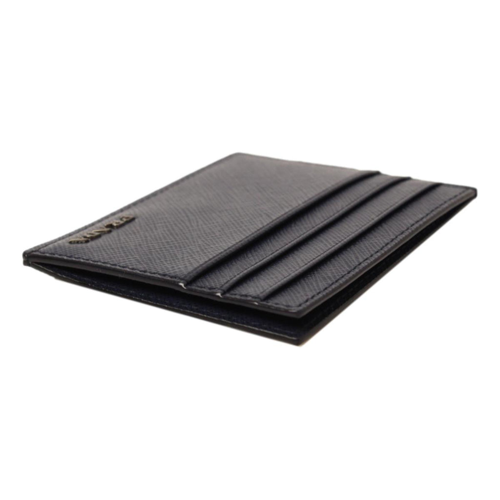Prada Mens Saffiano Leather Flap Card Holder Wallet Baltico Blue 2MC122