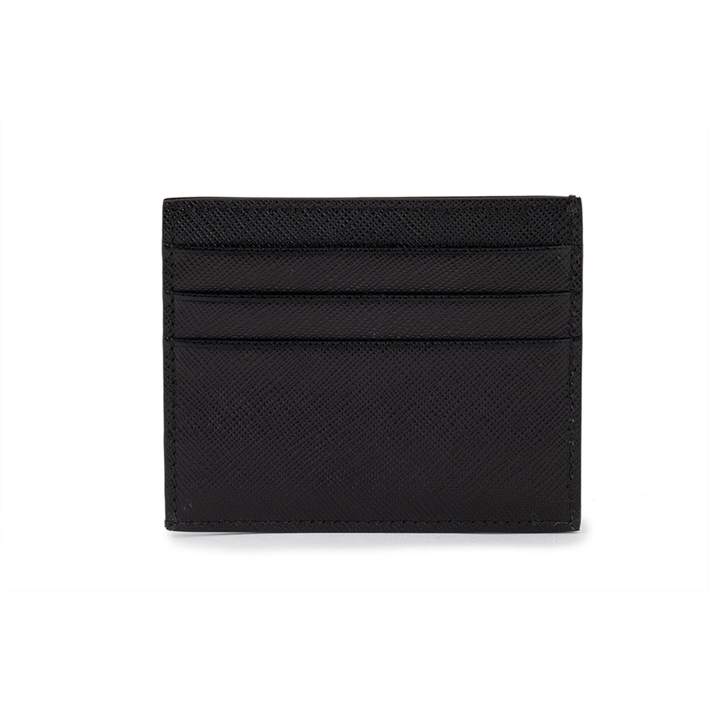 Prada Saffiano Mens Credit Card Wallet Black Nero Silver Logo 2MC223 at_Queen_Bee_of_Beverly_Hills