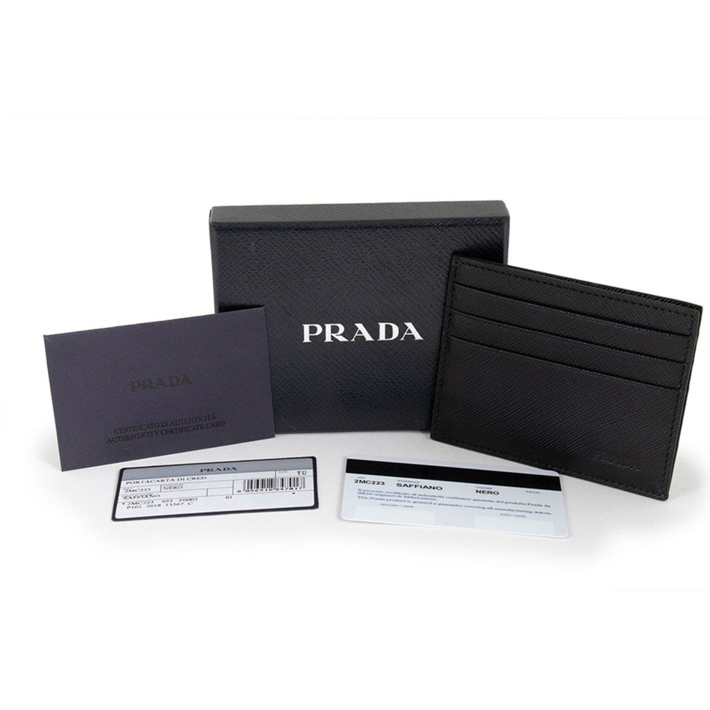 PRADA Satin Crystal Cardholder With Chain Black 1042445