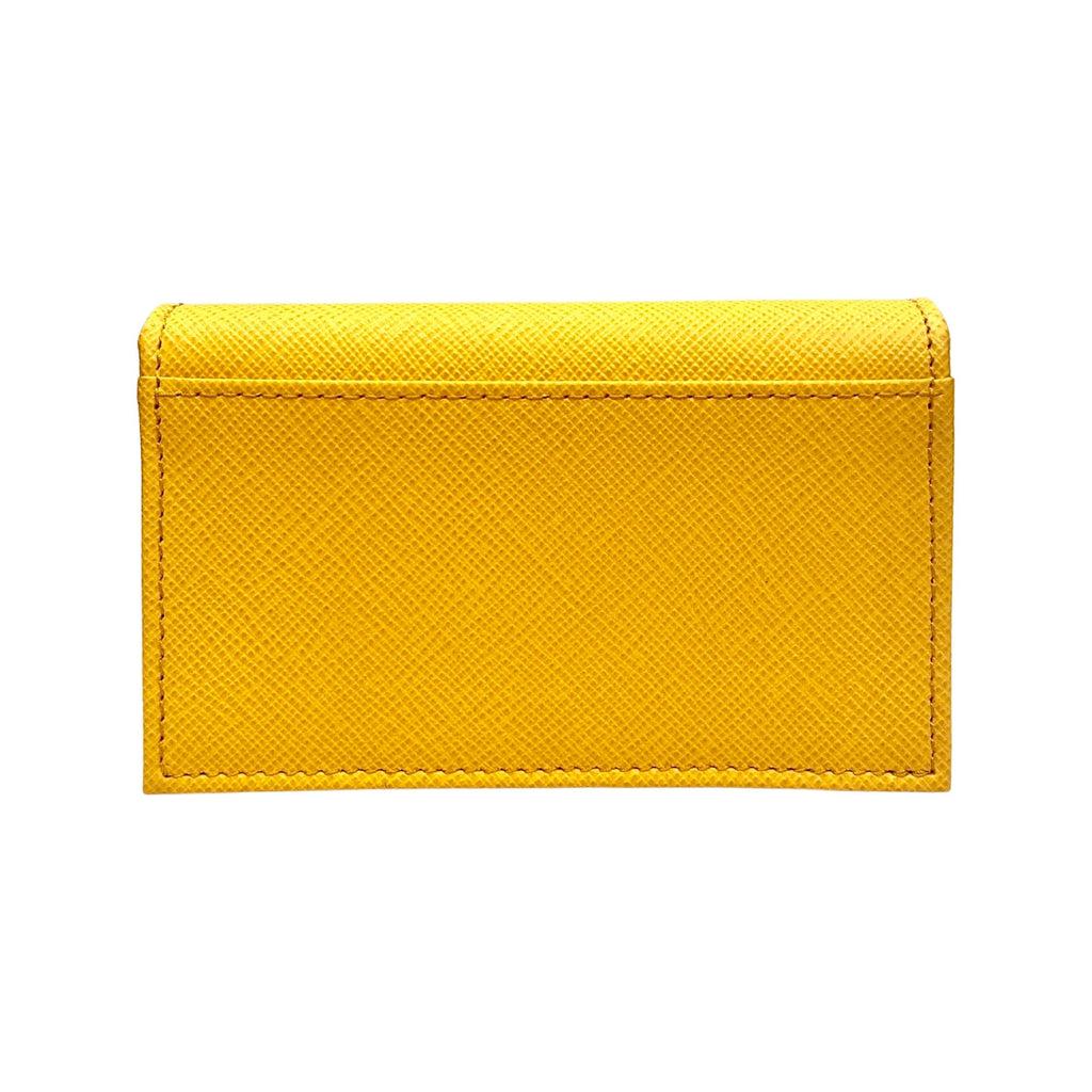 Prada Saffiano Yellow Leather Card Case Wallet 1MC122 at_Queen_Bee_of_Beverly_Hills