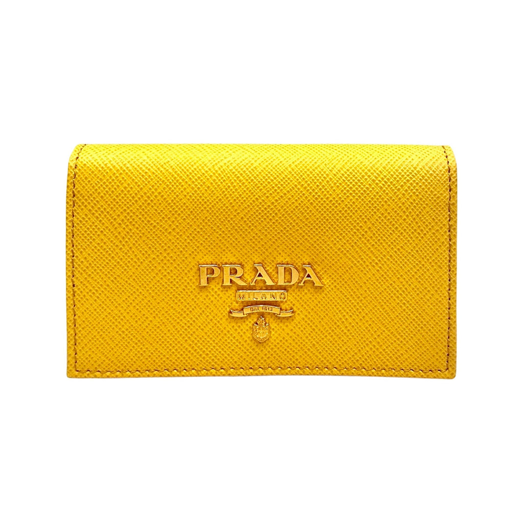 Saffiano leather card holder with shoulder strap