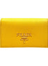 Prada Saffiano Yellow Leather Card Case Wallet available at Queen Bee of Beverly Hills