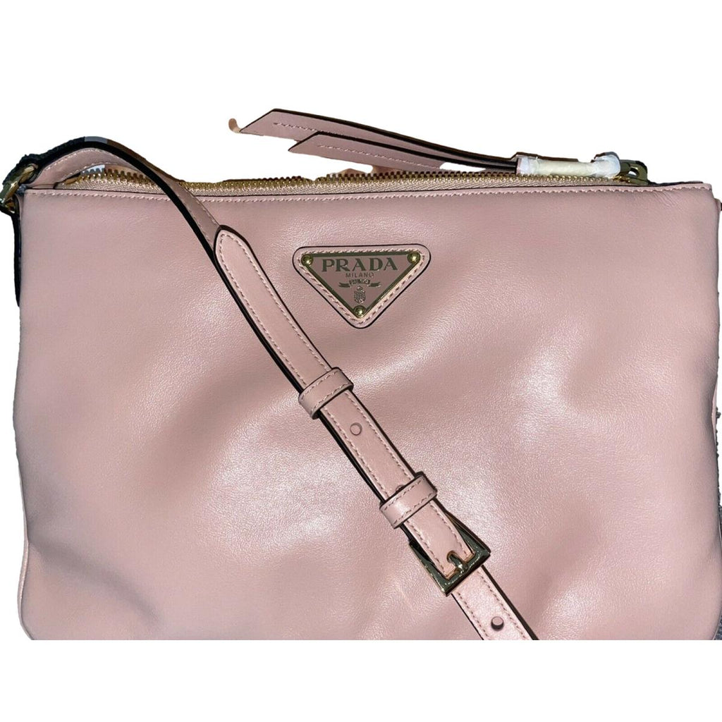 Prada Shiny Light Calf Rosa Pink Cross Body Bag 1BH173 at_Queen_Bee_of_Beverly_Hills