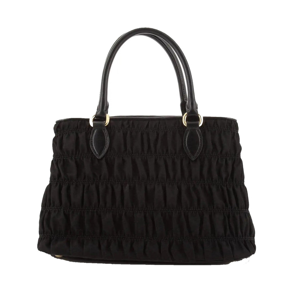 Prada Tessuto Gaufre Nylon Small Black Satchel Handbag 1BA173 at_Queen_Bee_of_Beverly_Hills
