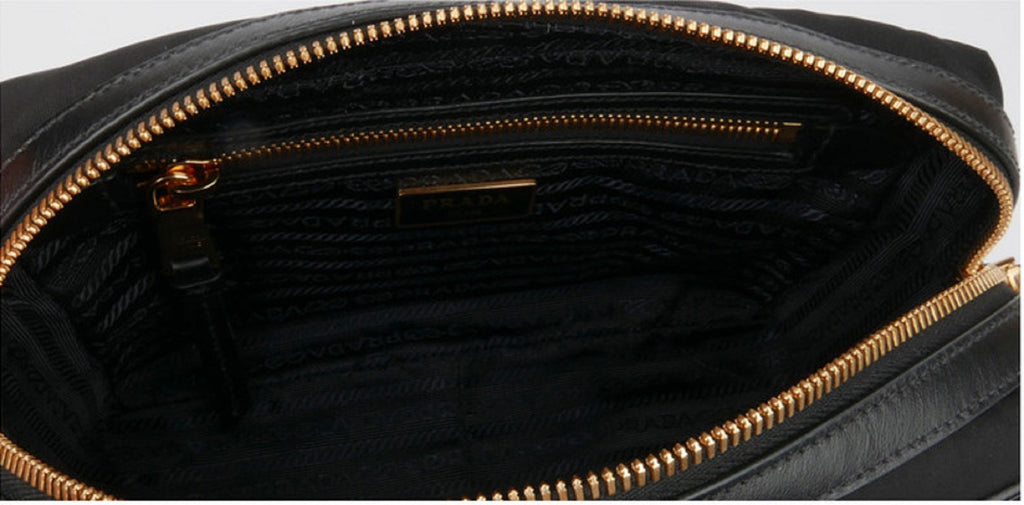 Prada Tessuto Nylon Black Camera Bag Crossbody 1BH089 at_Queen_Bee_of_Beverly_Hills