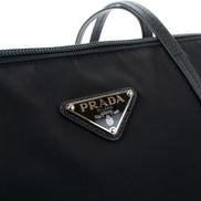 Prada Tessuto Nylon Black Convertible Shopping Tote available at Queen Bee of Beverly Hills