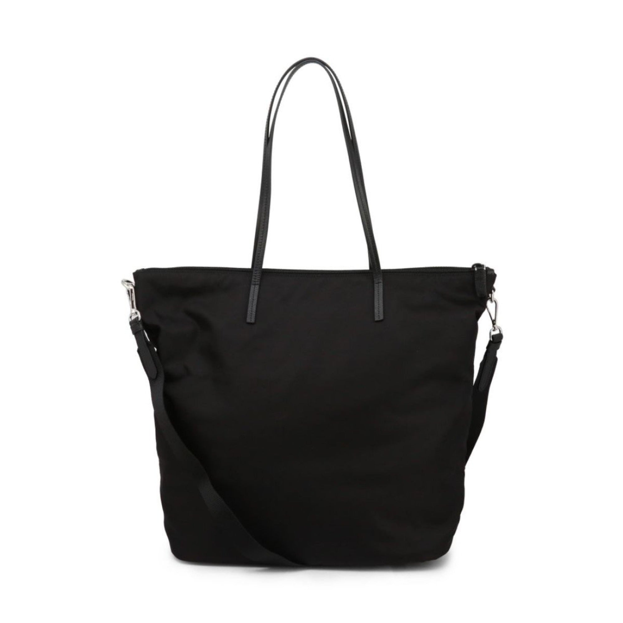 Prada Tessuto Nylon Black Convertible Shopping Tote available at Queen Bee of Beverly Hills