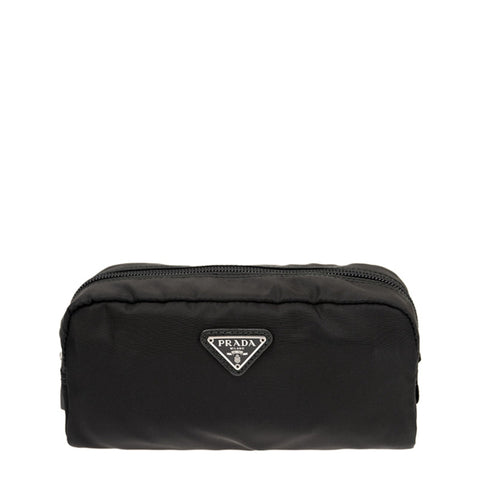 Prada Tessuto Nylon Black Cosmetic Case Necessaire Bag 1NA350 at_Queen_Bee_of_Beverly_Hills