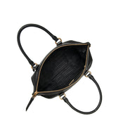 Prada Tessuto Nylon Black Leather Clochette Crossbody Tote Bag available at Queen Bee of Beverly Hills