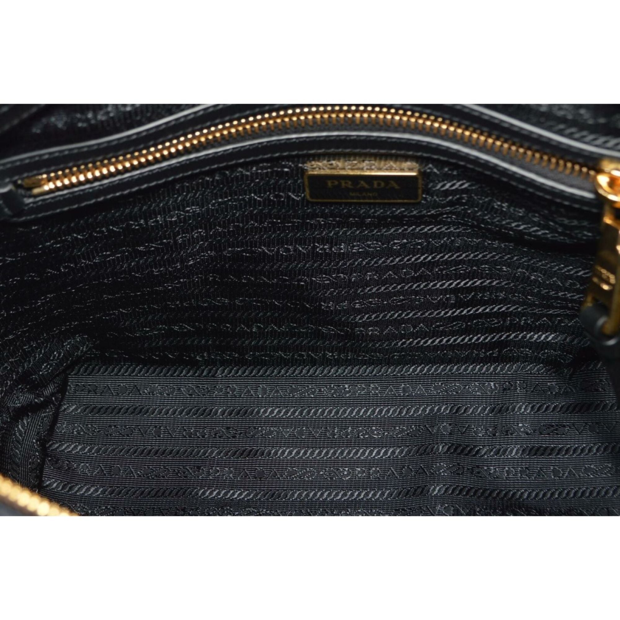 Prada Tessuto Nylon Black Leather Clochette Crossbody Tote Bag available at Queen Bee of Beverly Hills