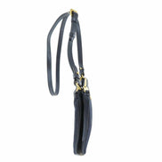 Prada Tessuto Nylon Blue Zip Calf Leather Cross Body Bag available at Queen Bee of Beverly Hills