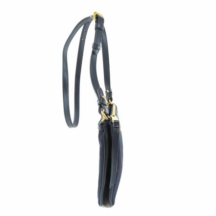 Prada Tessuto Nylon Blue Zip Calf Leather Cross Body Bag available at Queen Bee of Beverly Hills