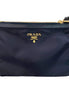 Prada Tessuto Nylon Blue Zip Calf Leather Cross Body Bag available at Queen Bee of Beverly Hills