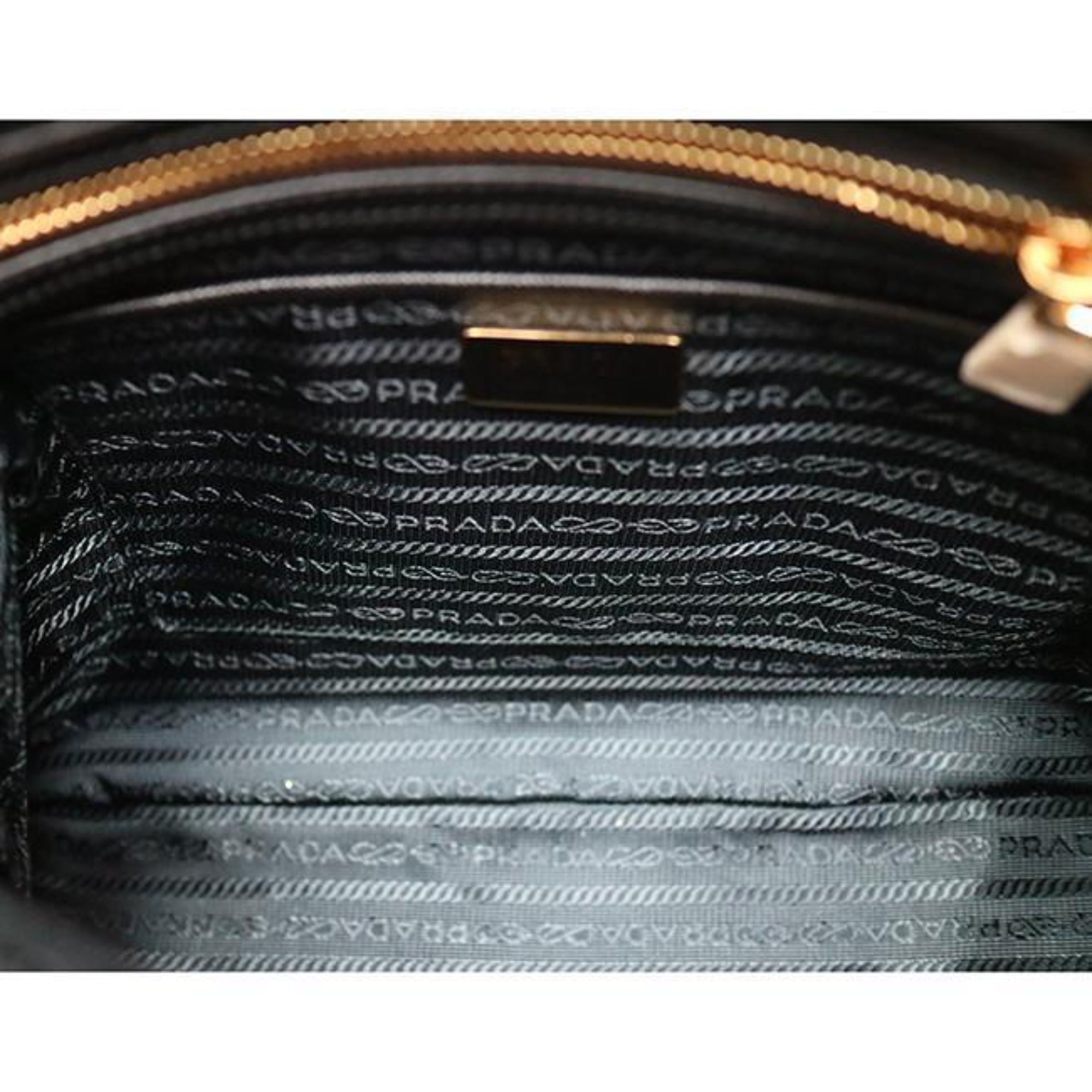 Prada Tessuto Nylon Saffiano Leather Black Satchel Bag available at Queen Bee of Beverly Hills