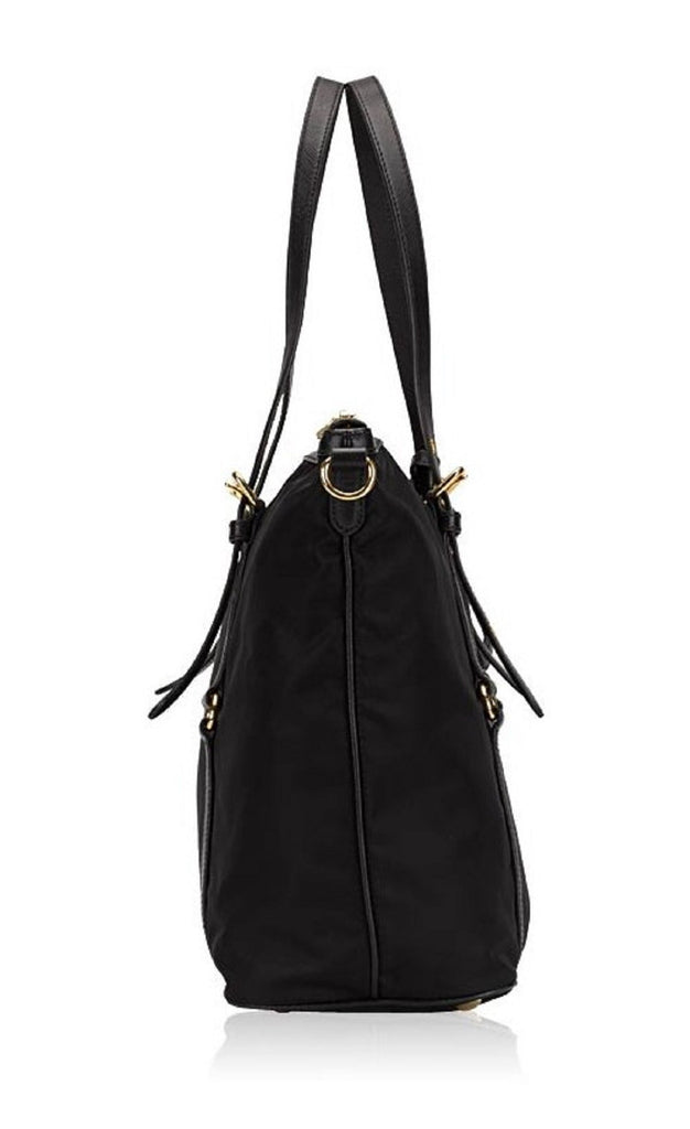 Prada Tessuto Nylon Saffiano Leather Black Top Zip Tote Bag – Queen Bee of  Beverly Hills