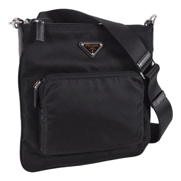 Prada Tessuto Nylon Sport Black Messenger Crossbody Bag – Queen Bee of ...
