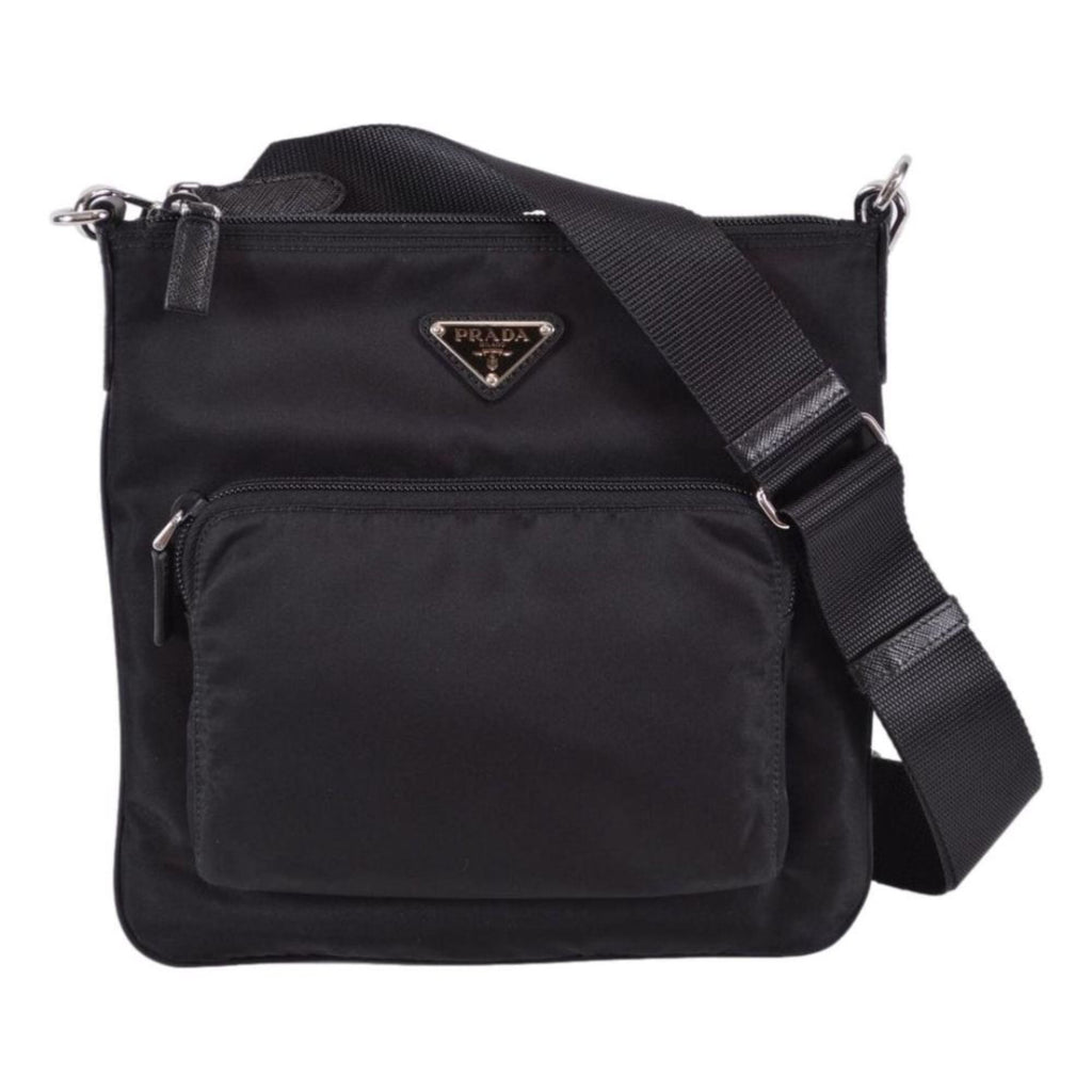 Prada Tessuto Nylon Sport Black Messenger Crossbody Bag – Queen