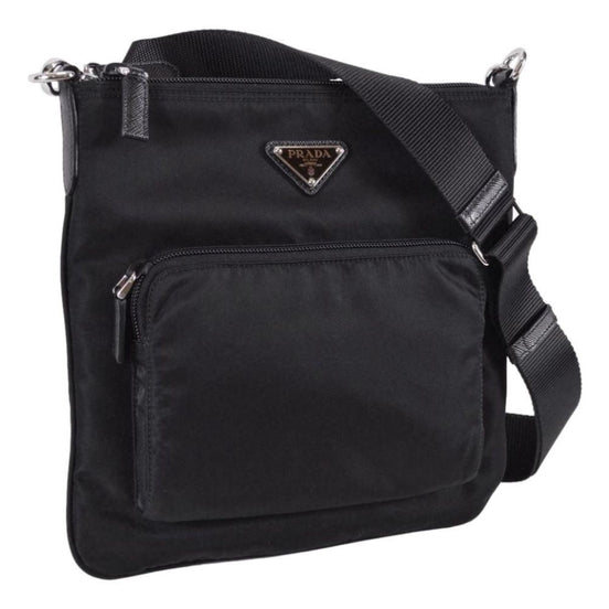 Prada Tessuto Nylon Sport Black Messenger Crossbody Bag available at Queen Bee of Beverly Hills