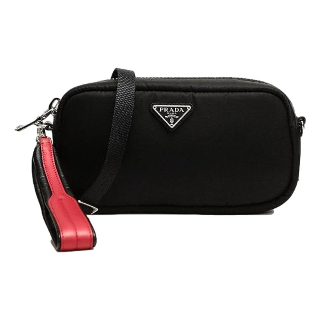 Prada Tessuto Black Red Nylon Mini Convertible Wristlet Crossbody Bag –  Queen Bee of Beverly Hills