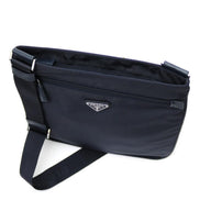 Prada Tessuto Saffiano Black Messenger Bag Cross Body available at Queen Bee of Beverly Hills