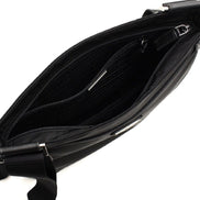 Prada Tessuto Saffiano Black Messenger Bag Cross Body available at Queen Bee of Beverly Hills