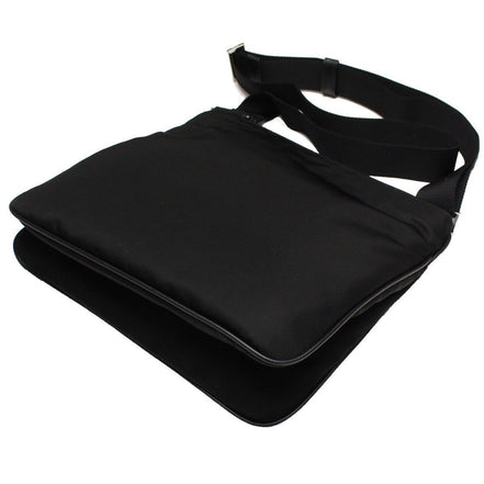 Prada Tessuto Saffiano Black Messenger Bag Cross Body available at Queen Bee of Beverly Hills
