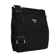 Prada Tessuto Saffiano Black Messenger Bag Cross Body available at Queen Bee of Beverly Hills