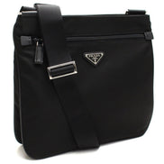 Prada Tessuto Saffiano Black Messenger Bag Cross Body available at Queen Bee of Beverly Hills