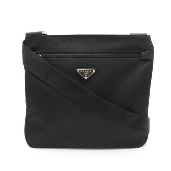 Prada Tessuto Saffiano Black Messenger Bag Cross Body available at Queen Bee of Beverly Hills