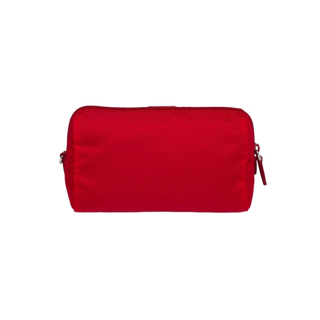 Prada Necessaire Tessuto Nylon Red Triangle Logo Toiletry Case 1NA693 –  Queen Bee of Beverly Hills