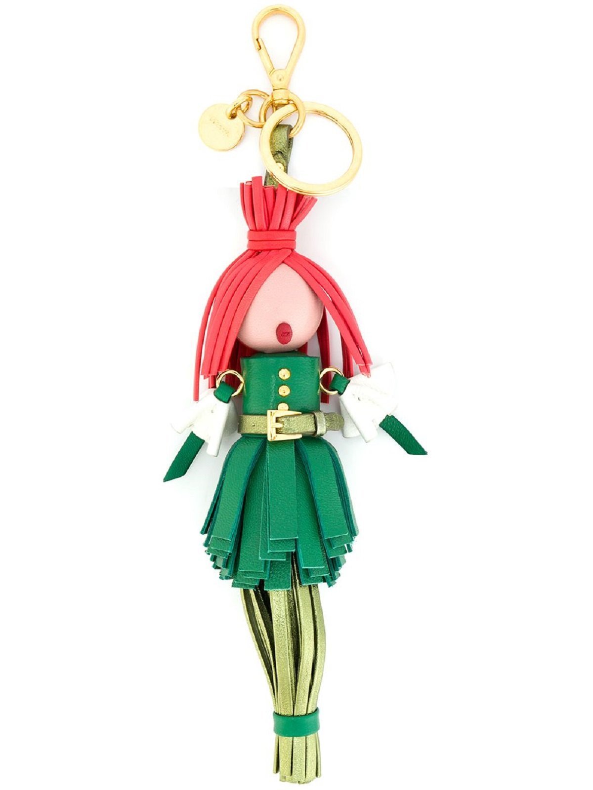 Prada Trick in Pelle Alice Doll Red Hair Mango Green Leather Key Chain 1TL172 at_Queen_Bee_of_Beverly_Hills