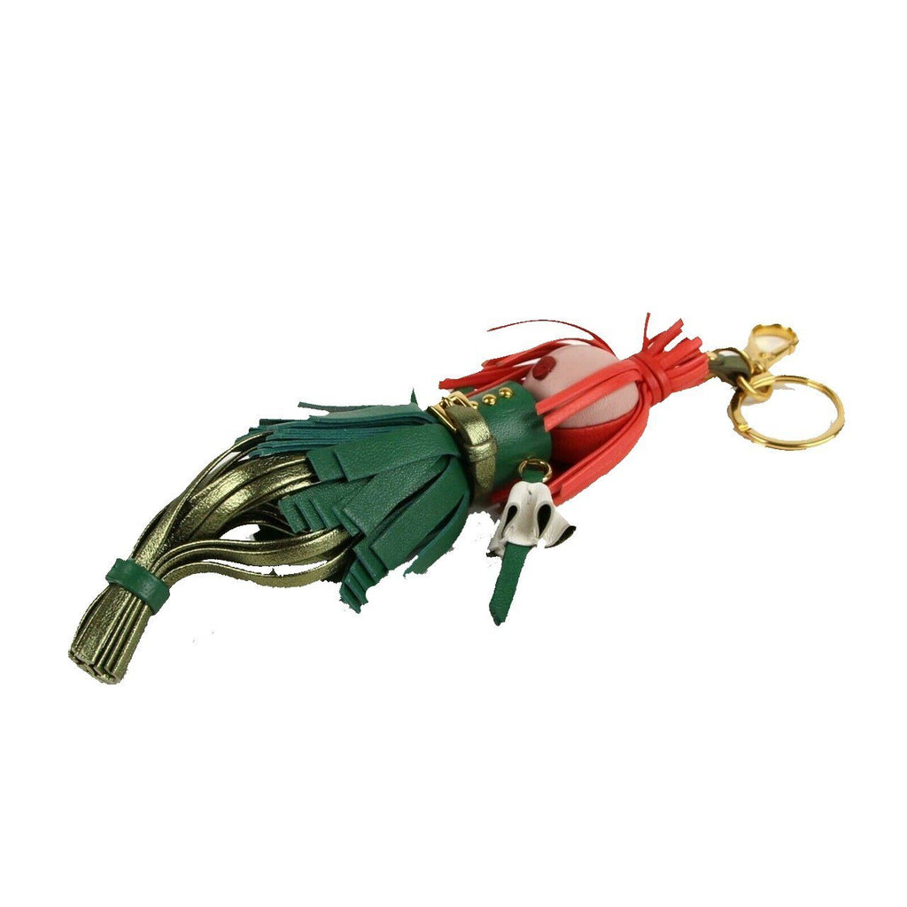 Prada Trick Pelle Alice Doll Red Hair Mango Green Leather Key Chain 1TL172 at_Queen_Bee_of_Beverly_Hills