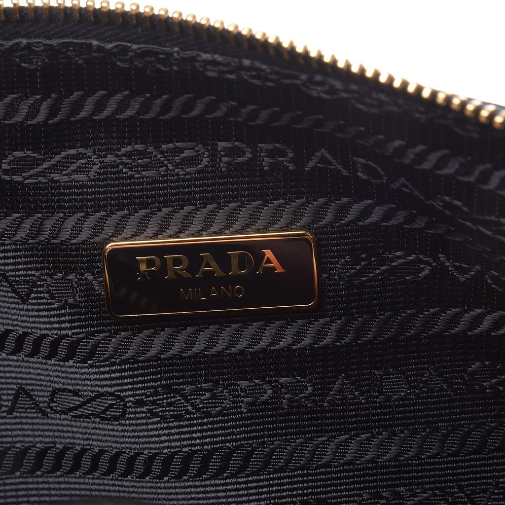 Prada Vitello Daino Black Leather Cosmetic Pouch – Queen Bee of Beverly ...