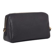 Prada Vitello Daino Black Leather Cosmetic Pouch available at Queen Bee of Beverly Hills