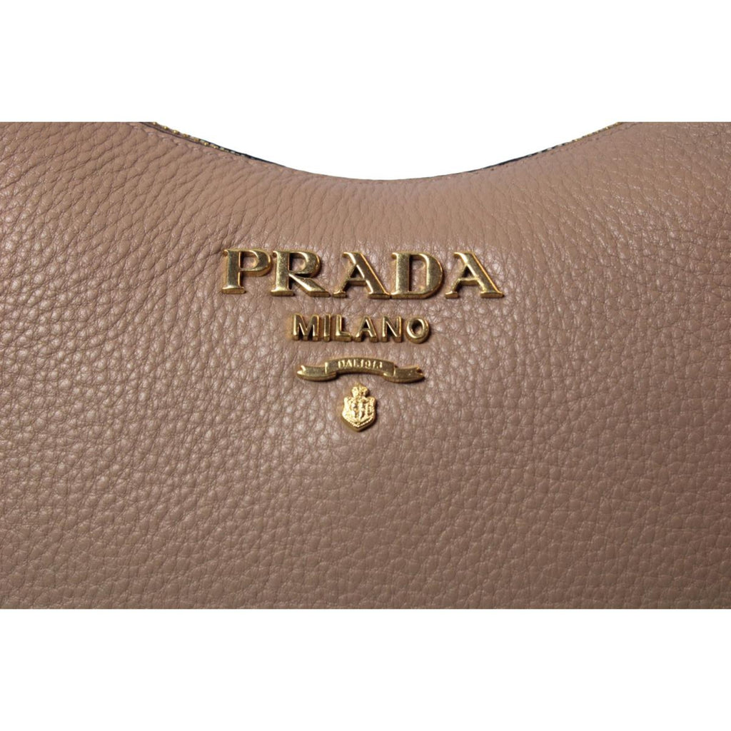 PRADA Vitello Daino Crossbody Bag with Web Guitar Strap