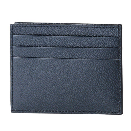 Prada Vitello Micro Grain Navy Triangle Logo Cardholder Wallet available at Queen Bee of Beverly Hills