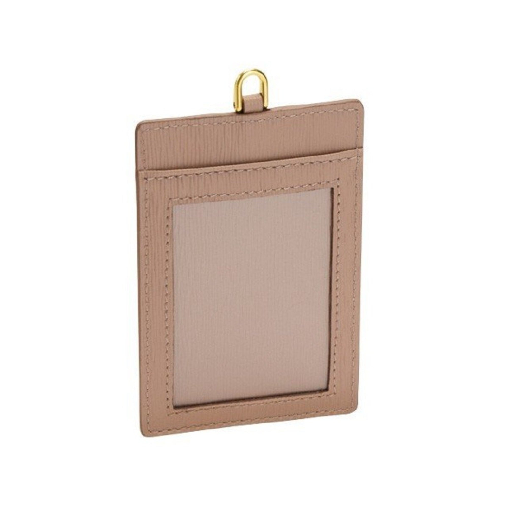 Prada Vitello Move Beige Leather Logo Plaque Lanyard Cardholder Wallet available at Queen Bee of Beverly Hills
