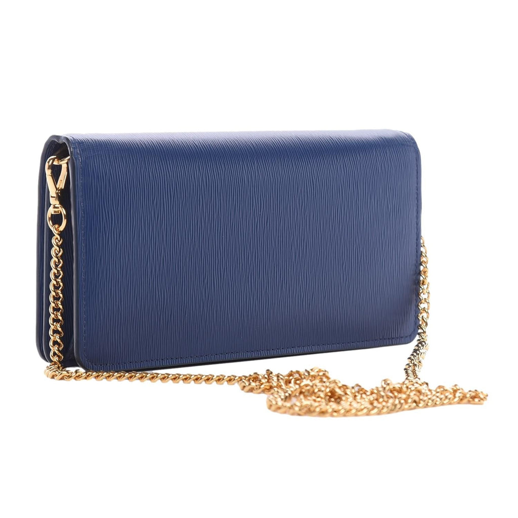 Prada Vitello Move Bluette Blue Crossbody Chain Wallet – Queen Bee of  Beverly Hills