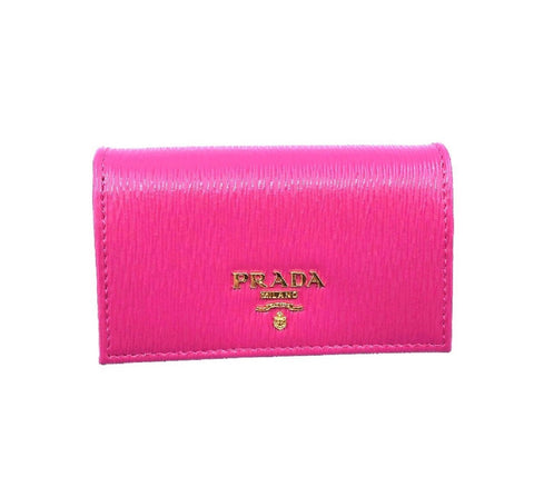 Prada Vitello Move Card Holder Fuchsia Pink Leather Pouch Wallet 1MC122 at_Queen_Bee_of_Beverly_Hills