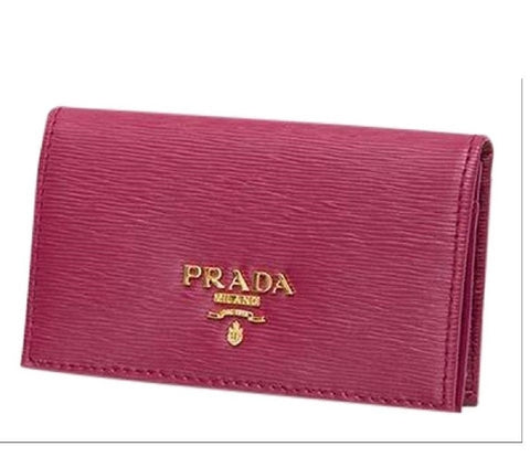Prada Vitello Move Card Holder Ibisco Pink Leather Pouch Wallet 1MC122 at_Queen_Bee_of_Beverly_Hills
