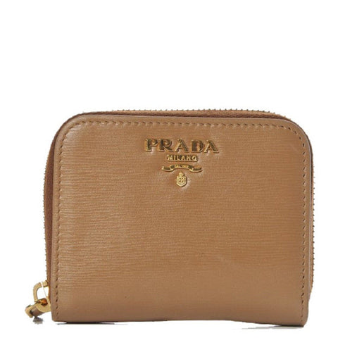 Prada Vitello Move Cipria Beige Leather Zip Around available at Queen Bee of Beverly Hills
