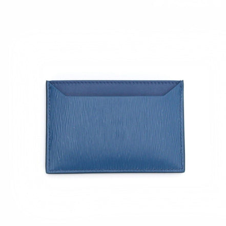 Prada Vitello Move Cobalt Blue Leather Small Card Case Wallet available at Queen Bee of Beverly Hills