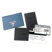 Prada Vitello Move Cobalt Blue Leather Small Card Case Wallet available at Queen Bee of Beverly Hills