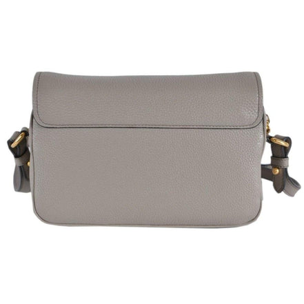 Prada Vitello Phenix Argilla Grey Leather Flap Crossbody Bag available at Queen Bee of Beverly Hills